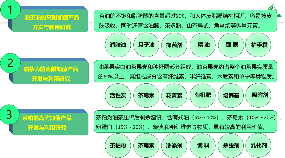 图1 油茶全资源化利用简图