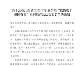 喜报 | 我院在江西省2023年职业学校“技能成才 强国有我”系列教育活动中喜获佳绩